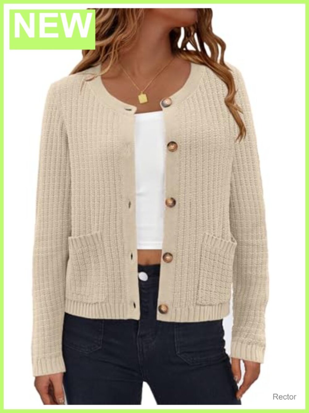 Womens Button Up Open Front Cardigan Sweater Long Sleeve Knit